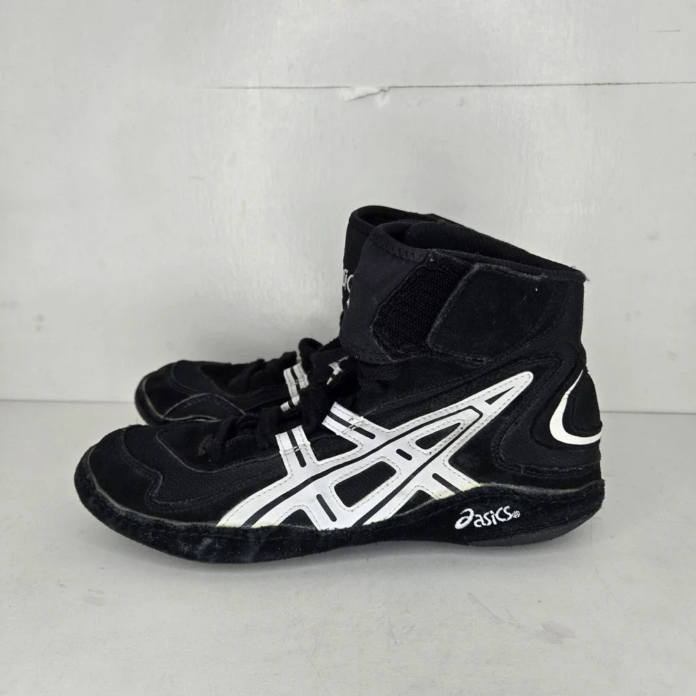 Asics Jackal Vintage Wrestling Shoes Men's Sz 8 RARE‎ P2 2003 Black Suede Boxing